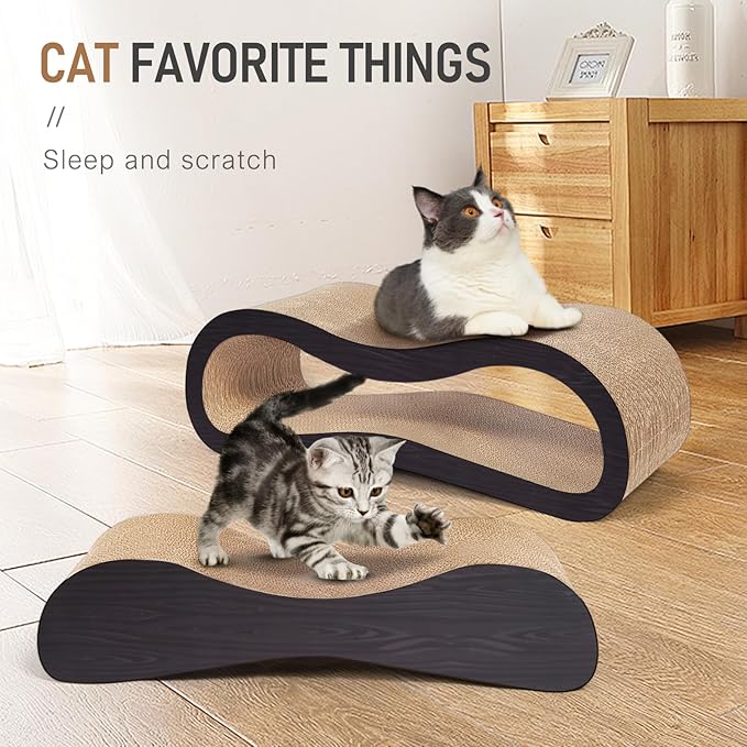 Simple Delxue 2 in 1 Large Cardboard Cat Scratcher Lounger，Cat Scratching Board - Image 4