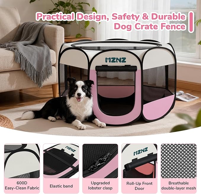 Dog Playpen, Portable Puppy Pet Crate Indoors - Image 6