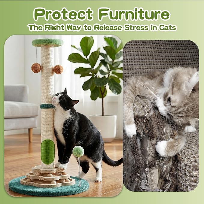 25.6inches Tall Cat Scratching Post, Cute Cat Scratching Post - Image 6