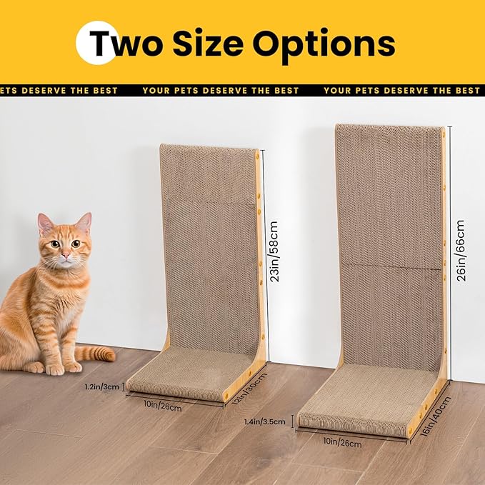 Conlun Cardboard Cat Scratcher, Vertical Wall-Leaning Scratching Board to - Image 2