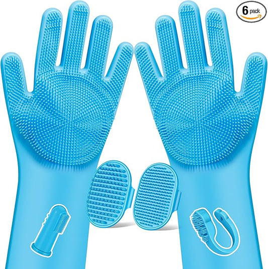 Augwind 6PCS Pet Grooming Kit for Dogs, Cats and Horses | Dog Washing Gloves | by Augwind