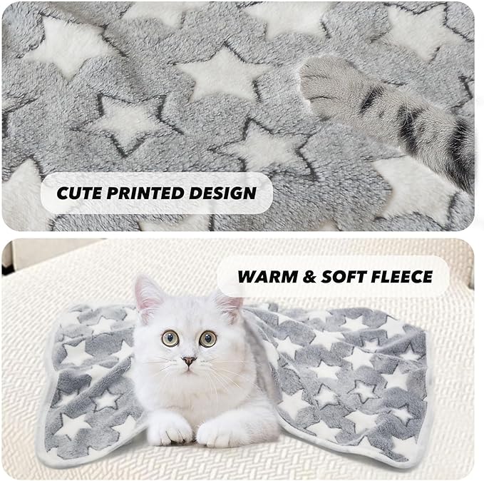 1 Pack 3 Puppy Blankets for Large Dogs Super Soft Warm Sleep Mat Grey Cute - Image 2