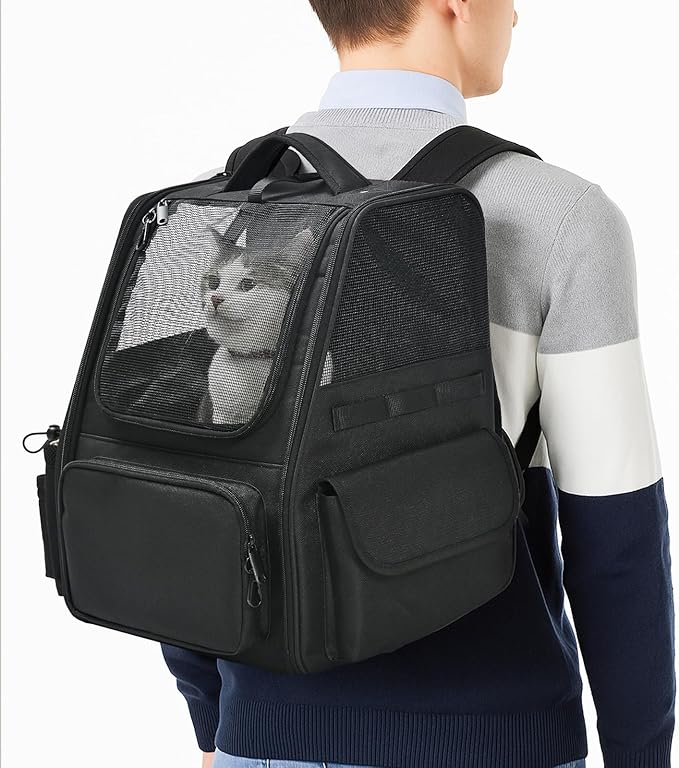 Amazon Basics Pet Backpack for Cats & Small Dogs, Collapsible Travel Carrier - Image 7