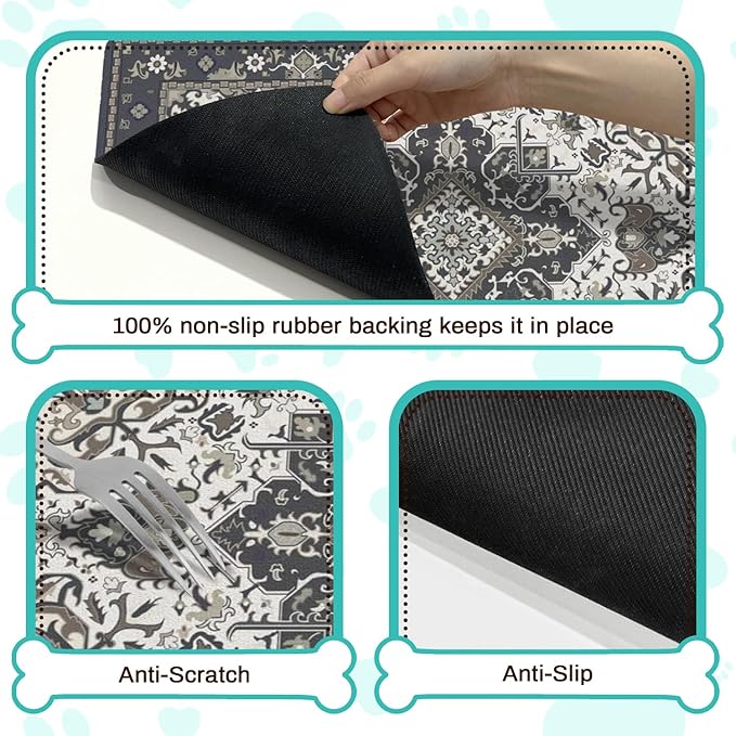 Pet Feeding Mat for Floors Waterproof Dog Mat for Food and Water Absorbent - Image 3