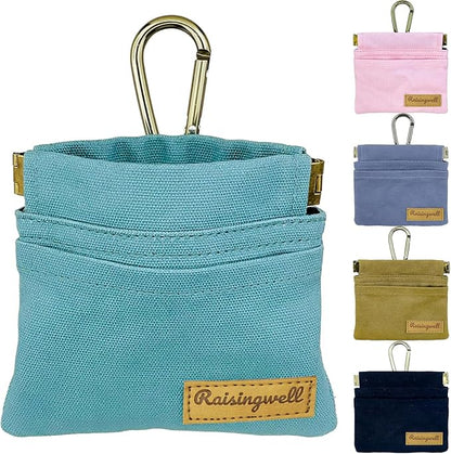 Raisingwell Dog Treat Pouch, Cotton Fabric, Hand Free Dog Walking Bag by Raisingwell