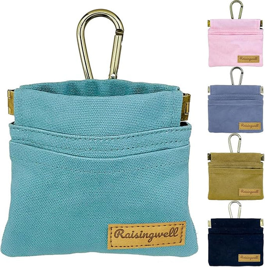 Raisingwell Dog Treat Pouch, Cotton Fabric, Hand Free Dog Walking Bag by Raisingwell