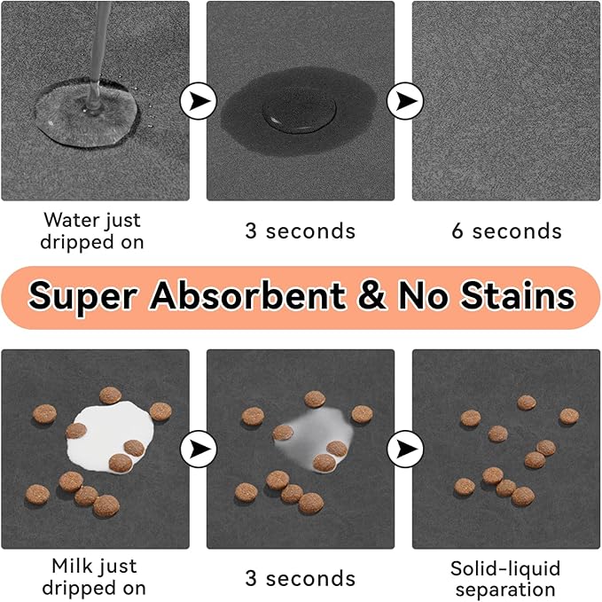 Dog Cat Feeding Mat-Absorbent Pet Bowl Mat - Image 2