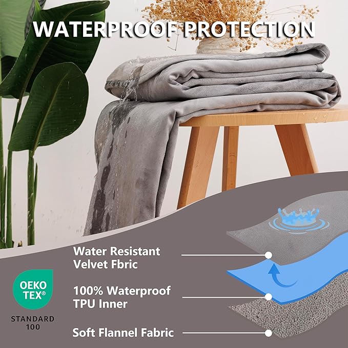 Waterproof Dog Blanket for Bed, Reversible Pet Couch Throw Blankets Leak Proof - Image 2