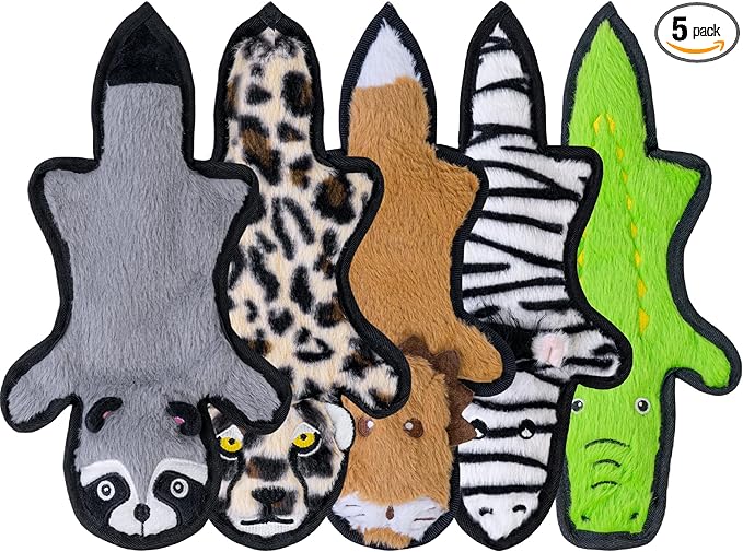 SHARLOVY No Stuffing Dog Toys Crinkle Squeaky, Long Lasting Chews by SHARLOVY