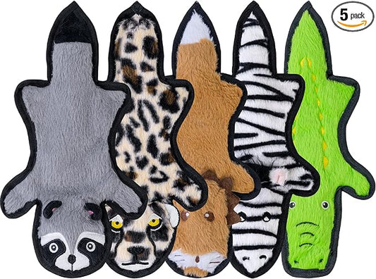 SHARLOVY No Stuffing Dog Toys Crinkle Squeaky, Long Lasting Chews by SHARLOVY