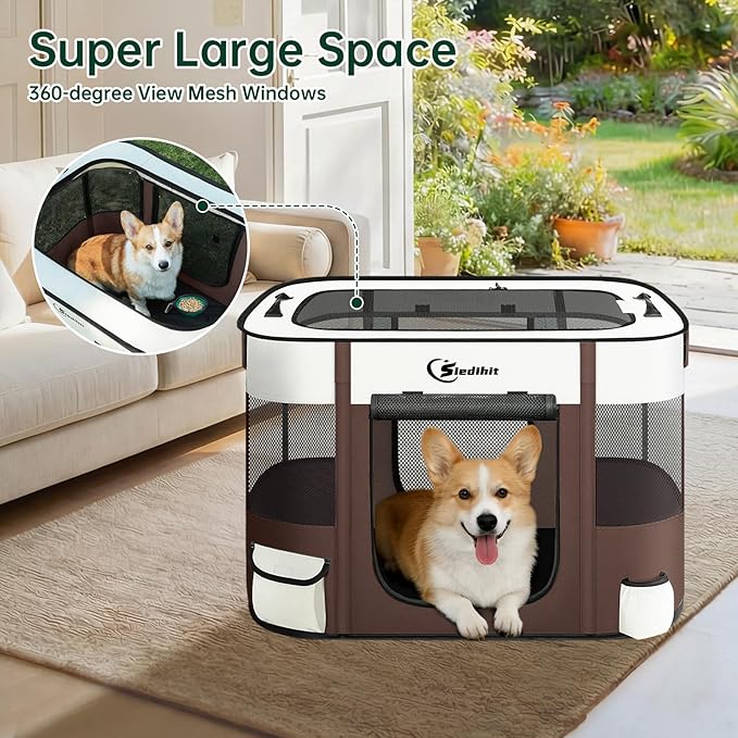 Dog Playpen, Cat Pet Puppy Pen, Portable Playpens - Image 7