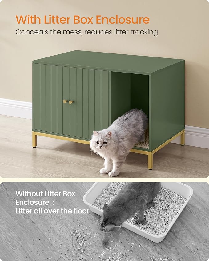 Feandrea Cat Litter Box Enclosure, Hidden Litter Box Furniture - Image 8