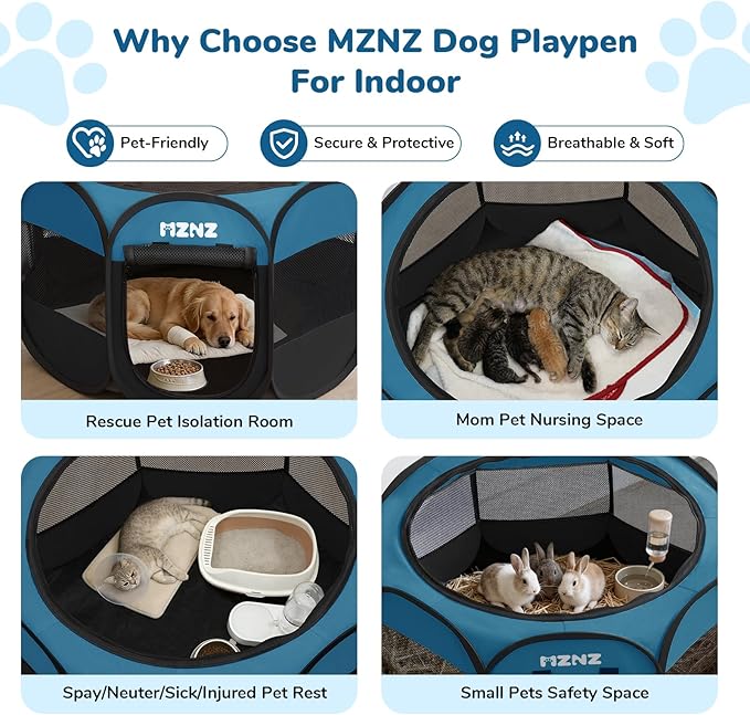 Dog Playpen, Portable Puppy Pet Crate Indoors - Image 3