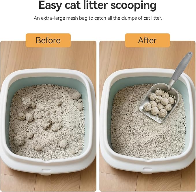 Cat Litter Scoop, Large Long Handle Kitty Metal Scooper, Heavy Duty Aluminum - Image 4