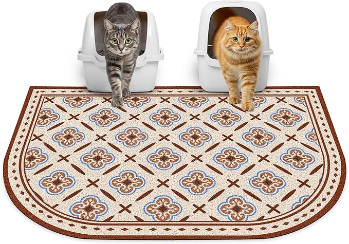 Glittme 33"X22" Arch Shape Cat Litter Mat Trapping Pad Soft Loop-Mesh Litter by Glittme