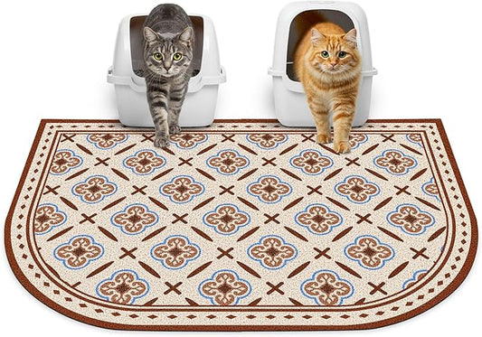 Glittme 33"X22" Arch Shape Cat Litter Mat Trapping Pad Soft Loop-Mesh Litter by Glittme