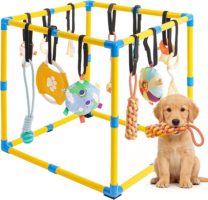 Puppy Play Gym for Small Dogs, 23.6"x 23.6" Large Indoor Dog Jungle Gym by Unknown