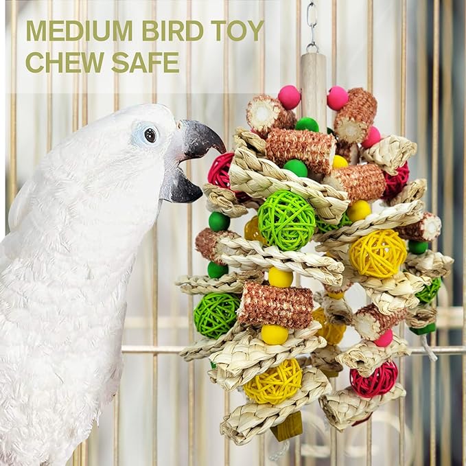 Cokliomc Parrot Toys, Natural Corncob Bird Chew Toys - Image 6