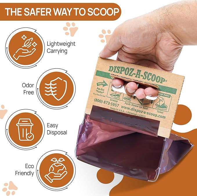 Dispoz-A-Scoop® 48 Pack"Scoop-Seal-Dispose” Dog Pooper Scooper - Image 2