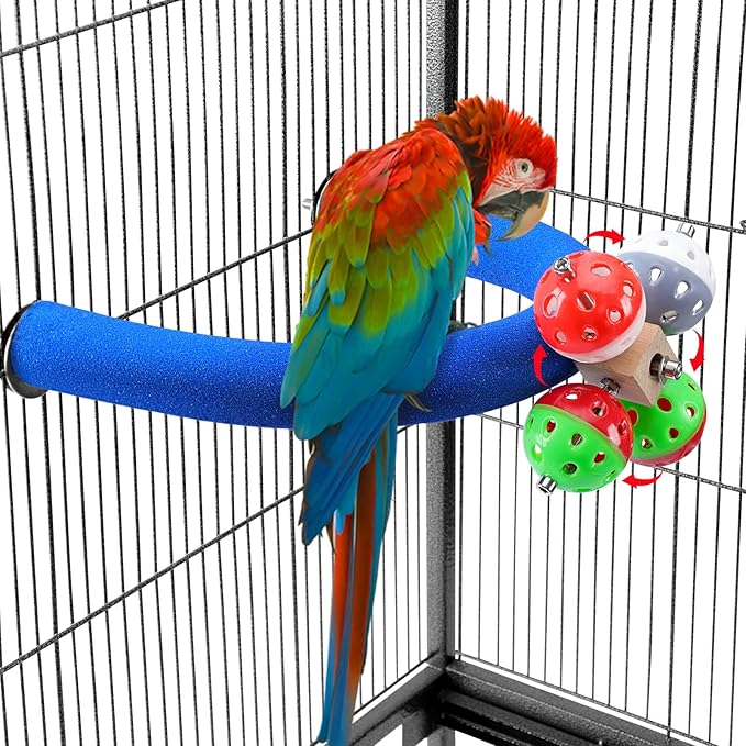 FrgKbTm U Shape Parrot Perch Stand Toy Bird Platform Sand Paw Grinding Clean by FrgKbTm