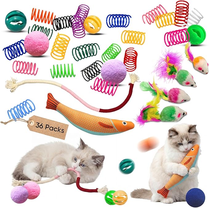 36 Pcs Interactive Cat Toys Set by YULOYI