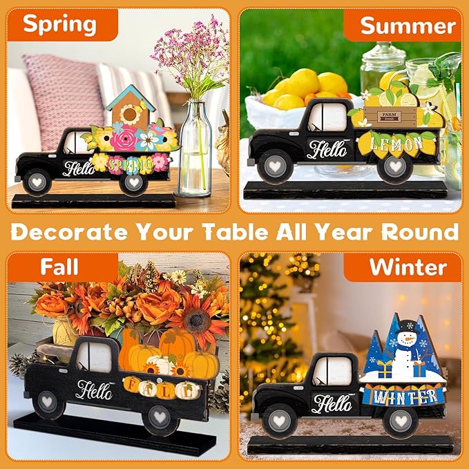 34 Pcs Small Interchangeable Patriotic Truck Decor 4th of July Table - Image 5