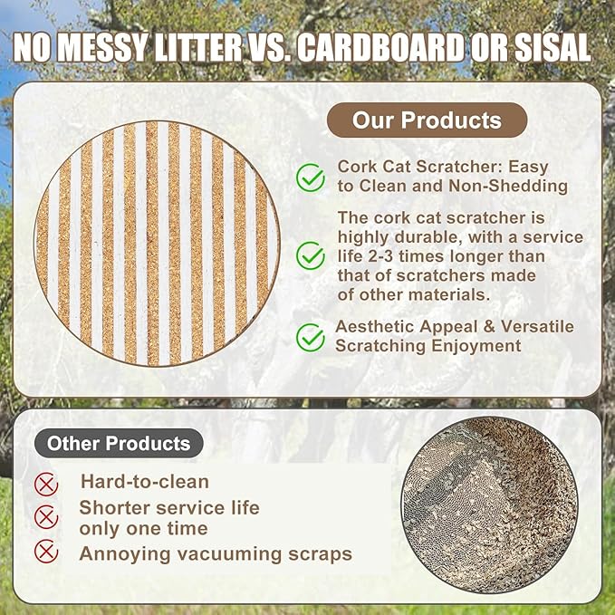 Natural Cork-Cat Scratch mat Upgraded-Cat Scratch Pad Rug-cat Couch - Image 5