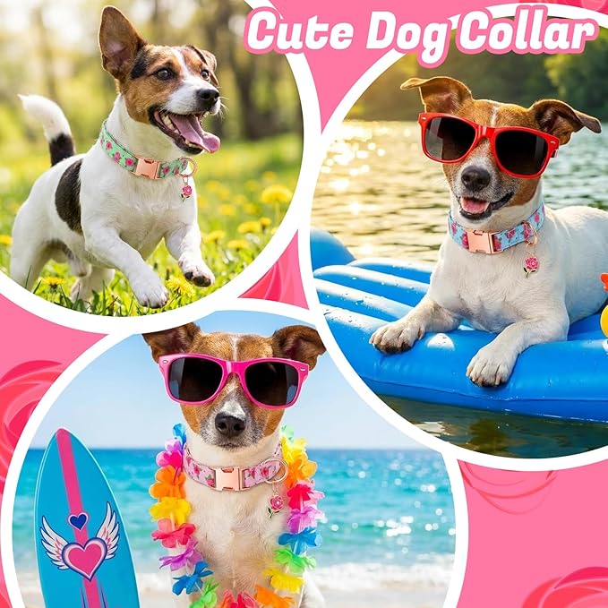 3 Pack Floral Dog Collars for Small Dogs Rose Flower Dog Collars - Image 6