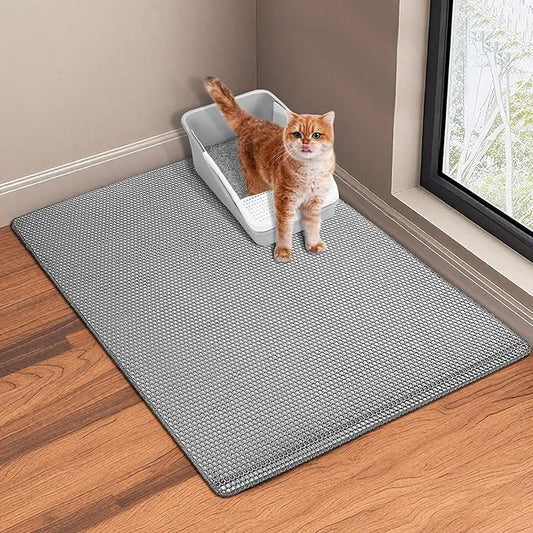GRELY Cat Litter Mat, 25x16 Inches Litter Box Mat, 2 Layer Litter Trapping Mat by JCHGrely