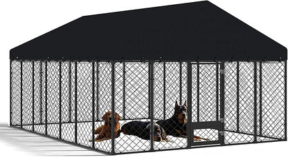 10x14FT Heavy Duty Outdoor Dog Kennel by MASIONBACKYARDS