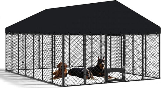 10x14FT Heavy Duty Outdoor Dog Kennel by MASIONBACKYARDS
