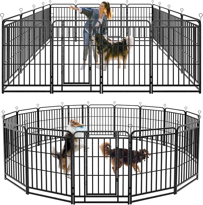Kfvigoho Heavy Duty Dog Playpen: 16 Steel Panels 40" Height, Square Steel Pipe by Committedtobetterpetlife