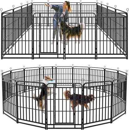 Kfvigoho Heavy Duty Dog Playpen: 16 Steel Panels 40" Height, Square Steel Pipe by Committedtobetterpetlife