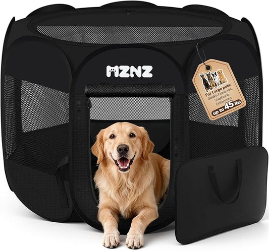 Dog Playpen, Portable Puppy Pet Crate Indoors by MZNZ