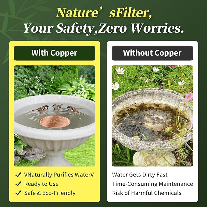 99.99% Pure Copper Cleaning Tray, 0.6mm 2-Piece Birdbath Copper Tray, equipped - Image 4