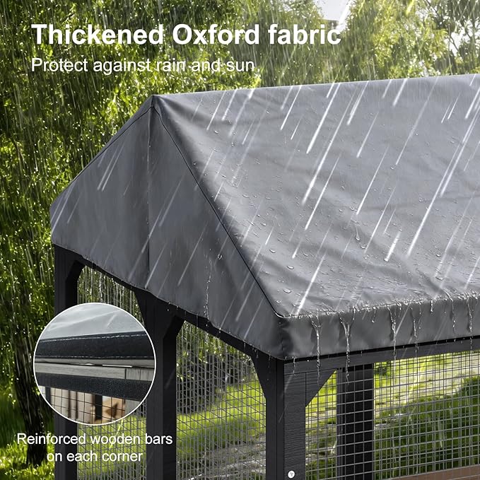 TIMHAKA 72" Catio Outdoor Cat Enclosure, Walk-in Large Cat Cage - Image 5