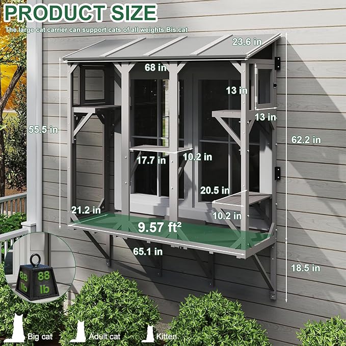 ketive Cat Catio, Expandable Window Box Enclosure - Image 2