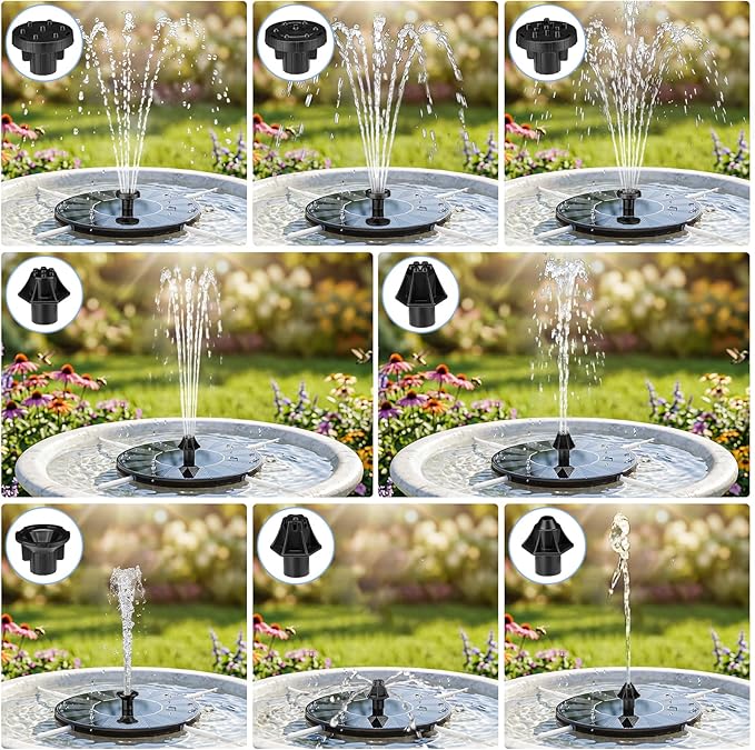 Mademax Solar Bird Bath Fountains, Upgrade 1.4W Solar Fountain Pump - Image 5