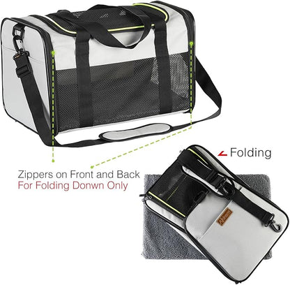 Cat Carrier - Portable Foldable Dog Pet Carrier, Soft-Sided Pet Bag up to 15 Lbs - Image 7