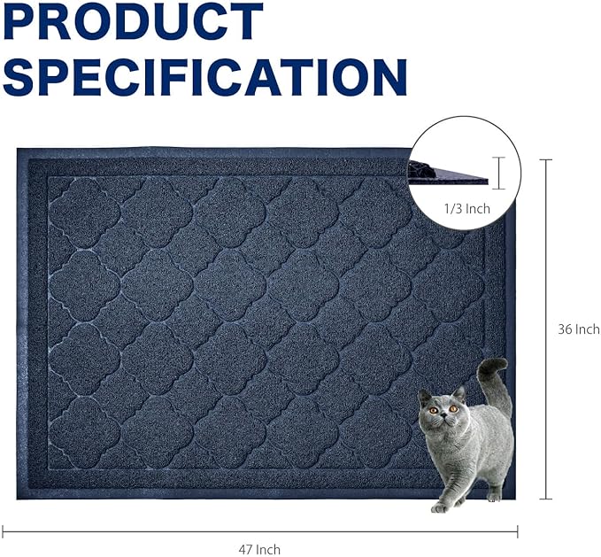 WePet Cat Litter Box Mat, Kitty Premium PVC Pad, Durable Trapping Rug, - Image 3