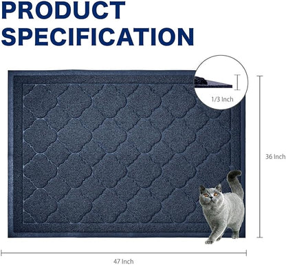 WePet Cat Litter Box Mat, Kitty Premium PVC Pad, Durable Trapping Rug, - Image 3