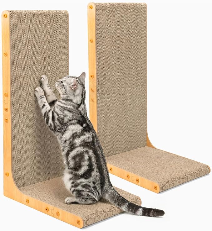 Conlun Cardboard Cat Scratcher, Vertical Scratching Post Durable Cardboard to by Conlun