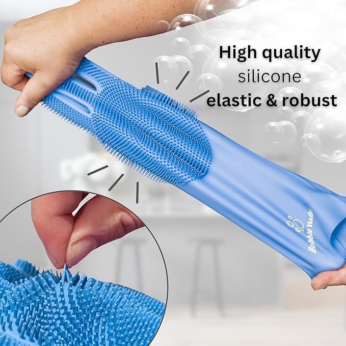 Dog Washing Gloves with Bristle Scrubbers, Reusable Silicone Gloves Ideal - Image 4