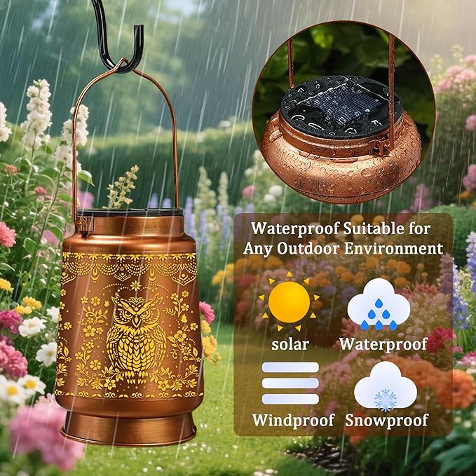Owl Solar Lanterns Outdoor Waterproof, Gifts - Image 3