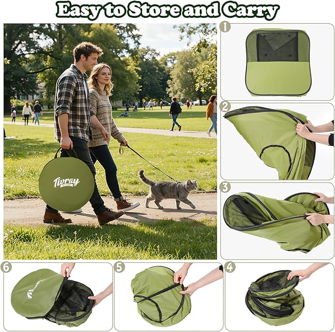 Cat Playpen, 3-in-1 Pop-up Outdoor Cat Enclosure - Image 7