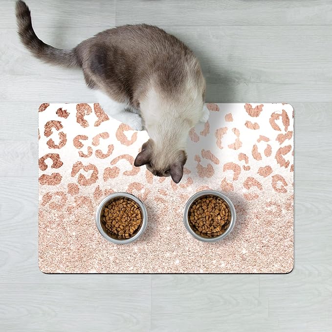 Rnivvi Dog Food Mat, Cute Anti-Slip Rubber Pet Feeding Rug Protect Floors - Image 7