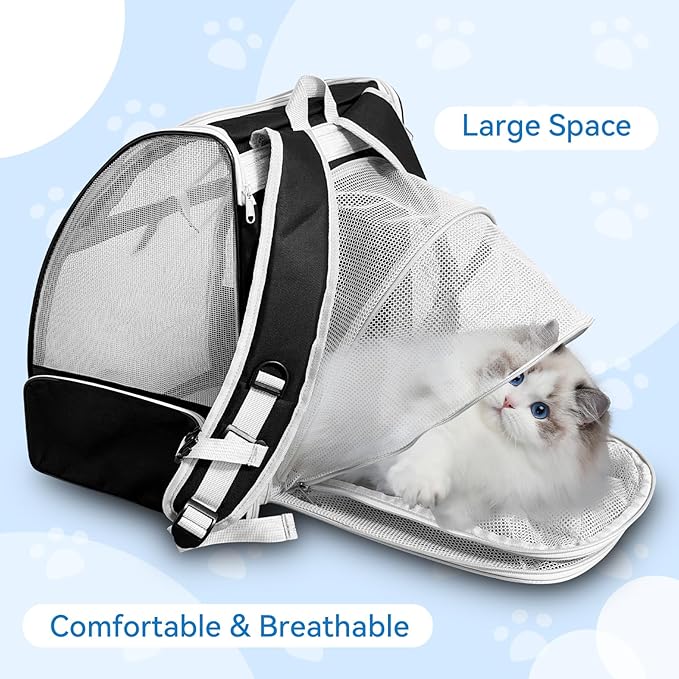Cat Backpack Carrier, Expandable Pet Carrier Backpack - Image 5