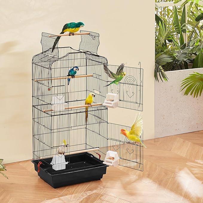 VEVOR 41-inch Open Top Large Parrot Bird Cage, Hanging Bird Cage - Image 8