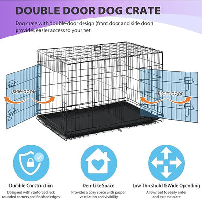BestPet | Dog Crate | 30" | Black | Foldable Metal Kennel - Image 3