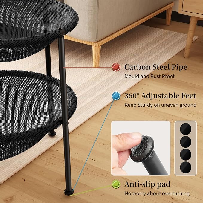 JUNSPOW Double Cat Bed Black, Breathable Pet Bed - Image 3
